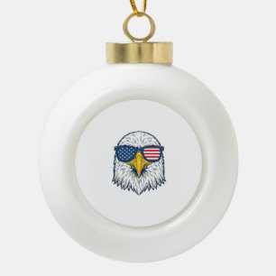 Boule En Céramique Lunettes de soleil aigle patriotique dessin vector
