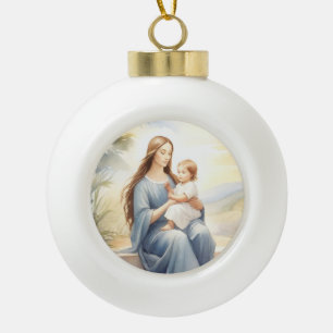 Boule En Céramique Madonna avec l'enfant Jésus