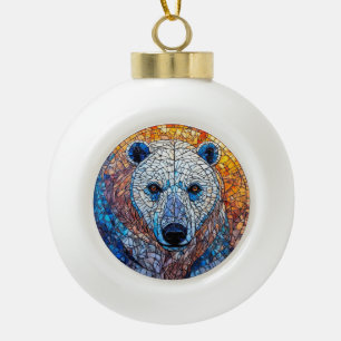 Boule En Céramique Magnifique œuvre d'art en verre teinté d'ours pola