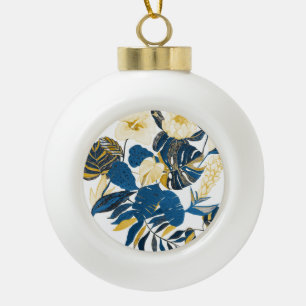 Boule En Céramique Main Tropicale tirée : Motif créatif sans couture