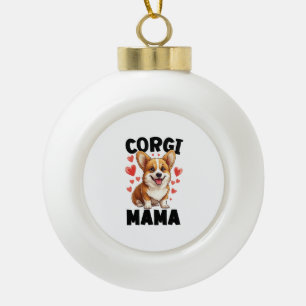 Boule En Céramique Maman Corgi - Maman Corgi Mignonne