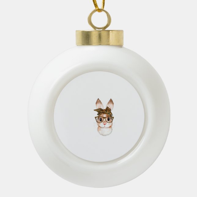 Boule En Céramique Maman lapin de Pâques mignon année du léopard de P (Devant)