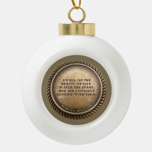 Boule En Céramique Marcus Aurelius Citation Restez sur la beauté de l (Devant)