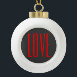 Boule En Céramique Mariage Amour Rouge Fond Gris Branché<br><div class="desc">Vous pouvez facilement changer les polices et les couleurs. Vous pouvez également ajouter votre logo et l'image de fond comme vous le souhaitez.</div>