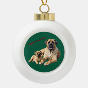 Boule En Céramique Mastiff Dogues anglais Noël