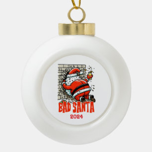 Boule En Céramique Mauvais Père Noël