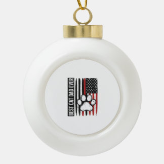 Boule En Céramique Meilleur papa chat patriote Design de drapeau de p