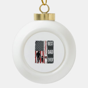 Boule En Céramique Meilleur Papa Jamais Drapeau de Pêche Design Vecto