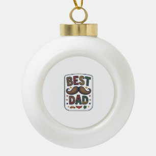 Boule En Céramique Meilleur Papa Moustache Vintage Vecteur Conception