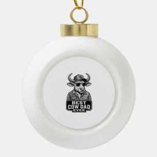 Boule En Céramique Meilleur papa vache jamais design de gravure vinta