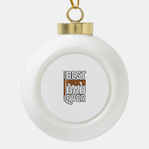 Boule En Céramique Meilleur Puck'n Papa Hockey Père Vector Design_1