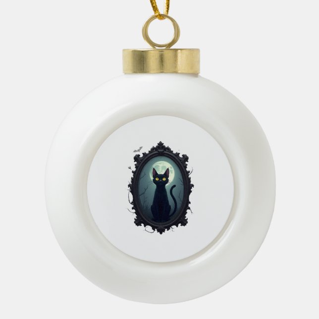 Boule En Céramique Miroir de chat hanté (Devant)