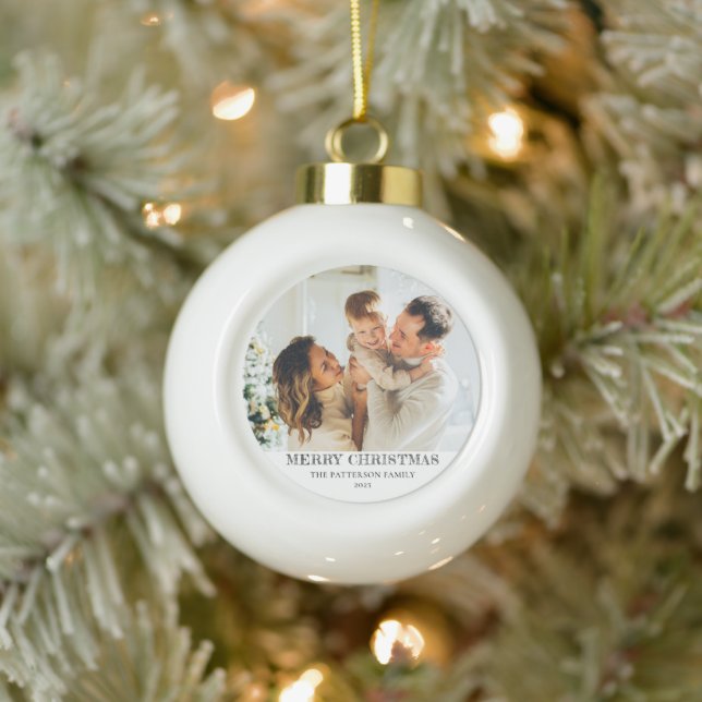Boule En Céramique Modern Family Photo Christmas (Arbre)