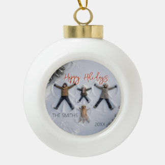 Boule En Céramique Modern & Fun "Happy Holidays" Photo