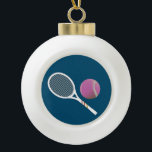 Boule En Céramique Moderne Pink Tennis Ball Retro Racket<br><div class="desc">Conception classique de balle de tennis personnalisée en parties scintillant argent fausse feuille texture. Un cadeau simple et minimaliste pour votre entraîneur de tennis ou votre équipe de tennis, ou tout simplement des balles de tennis avec votre design initial, or & élégant motif de tennis. Cadeau personnalisé pour un joueur...</div>