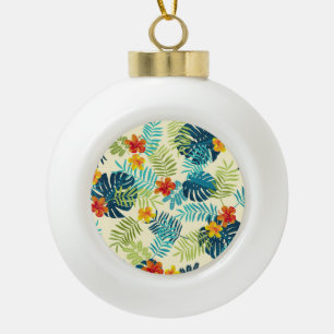 Boule En Céramique Monstère tropicale Hibiscus Motif d'été