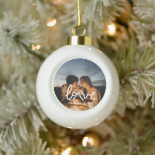 Boule En Céramique Montre de couple personnalisée avec photo et typog
