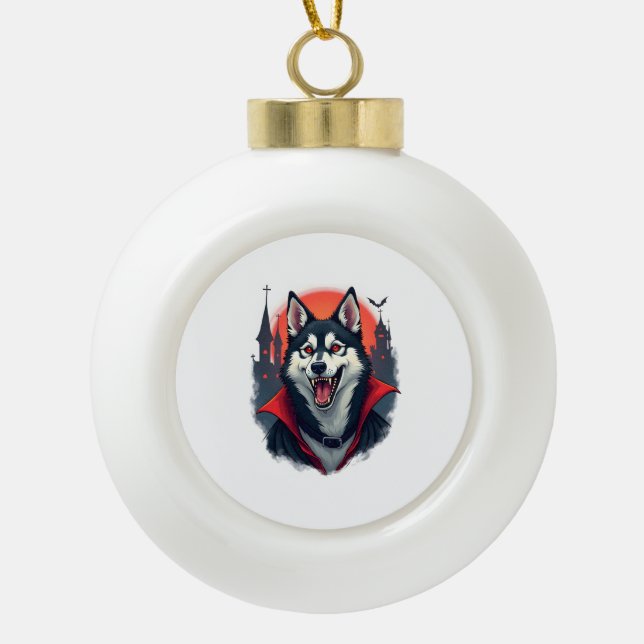 Boule En Céramique Morsure de Husky Vampire (Devant)