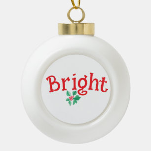 Boule En Céramique Mot de Noël "brillant" Personnalisé