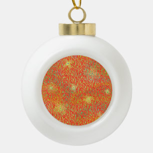 Boule En Céramique Motif de fête étincelant avec feux d'artifice en r