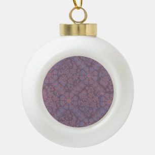 Boule En Céramique Motif de fleurs violettes