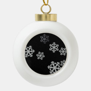 Boule En Céramique Motif de Noël minimaliste monochrome