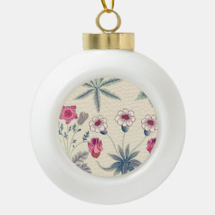Boule En Céramique Motif floral de marguerite de William Morris rouge
