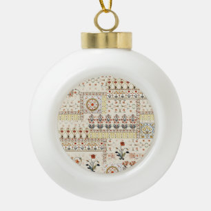 Boule En Céramique Mughal Floral Paisley : Ethnic Digital Elegance.