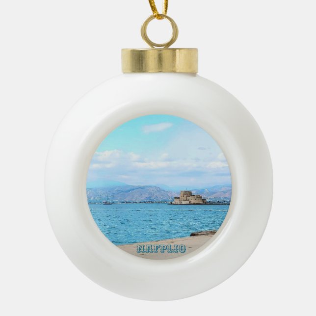 Boule En Céramique Nafplio Souvenir Christmas Ornament (Devant)