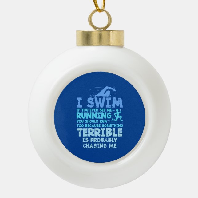 Boule En Céramique Natation - Je nage (Devant)