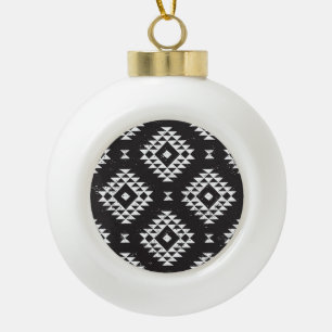 Boule En Céramique Navajo Géométrique : Tribal Blanc Noir.