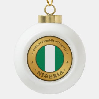 Boule En Céramique Nigeria Flag Badge