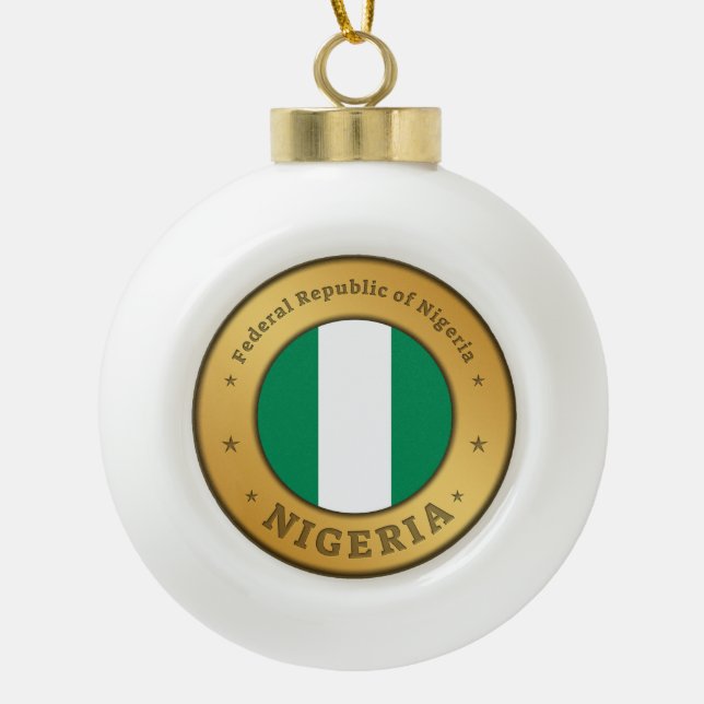 Boule En Céramique Nigeria Flag Badge (Devant)