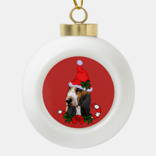 Boule En Céramique Noël à la jolie Basset Hound