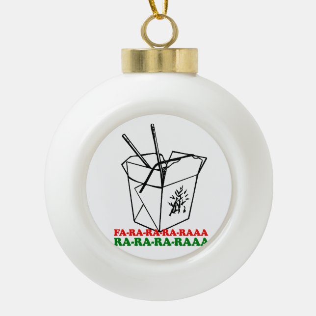 Boule En Céramique Noël chinois - humour de vacances - .png (Devant)