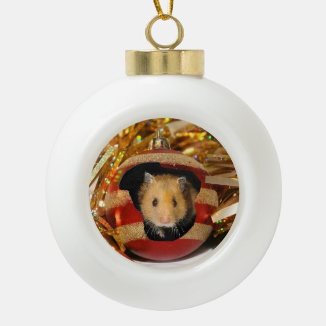 Boule En Céramique Noël de hamster (Devant)