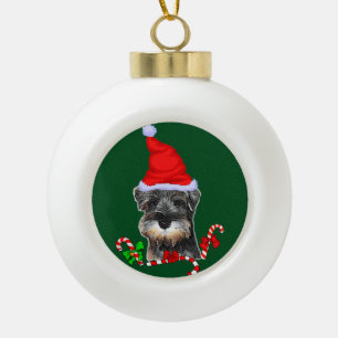Boule En Céramique Noël de la mignonne miniature Schnauzer