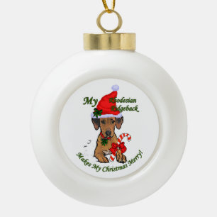 Boule En Céramique Noël de Rhodesian Ridgeback