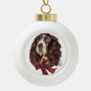 Boule En Céramique Noël d'épagneul de springer anglais