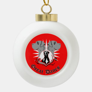 Boule En Céramique Noël des Grands Danois