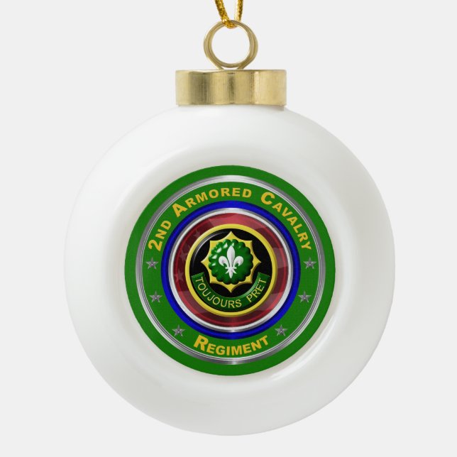 Boule En Céramique Noël du 2e de Cavalerie Blindée (Devant)