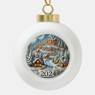Boule En Céramique Noël enneigé 2024