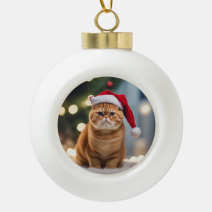 Boule En Céramique Noël Exotique Shorthair