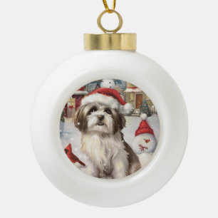 Boule En Céramique Noël Havanese Merveilleux Joyeux Noël