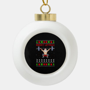 Boule En Céramique Noël laid Noël haltère