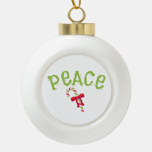 Boule En Céramique Noël Mot de Noël "PAIX" Noël saisonnier
