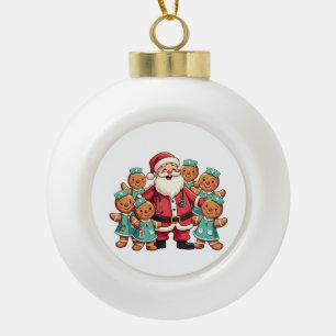 Boule En Céramique Noël Père Noël Pain d'épices Infirmières
