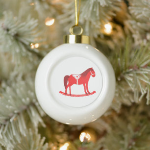 Boule En Céramique Noël scandinave Cheval Rocking