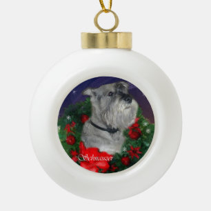 Boule En Céramique Noël Schnauzer Standard