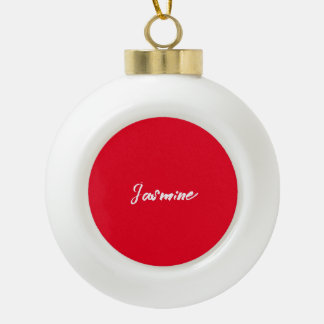 Boule En Céramique Nom de calligraphie rouge blanc minimaliste modern